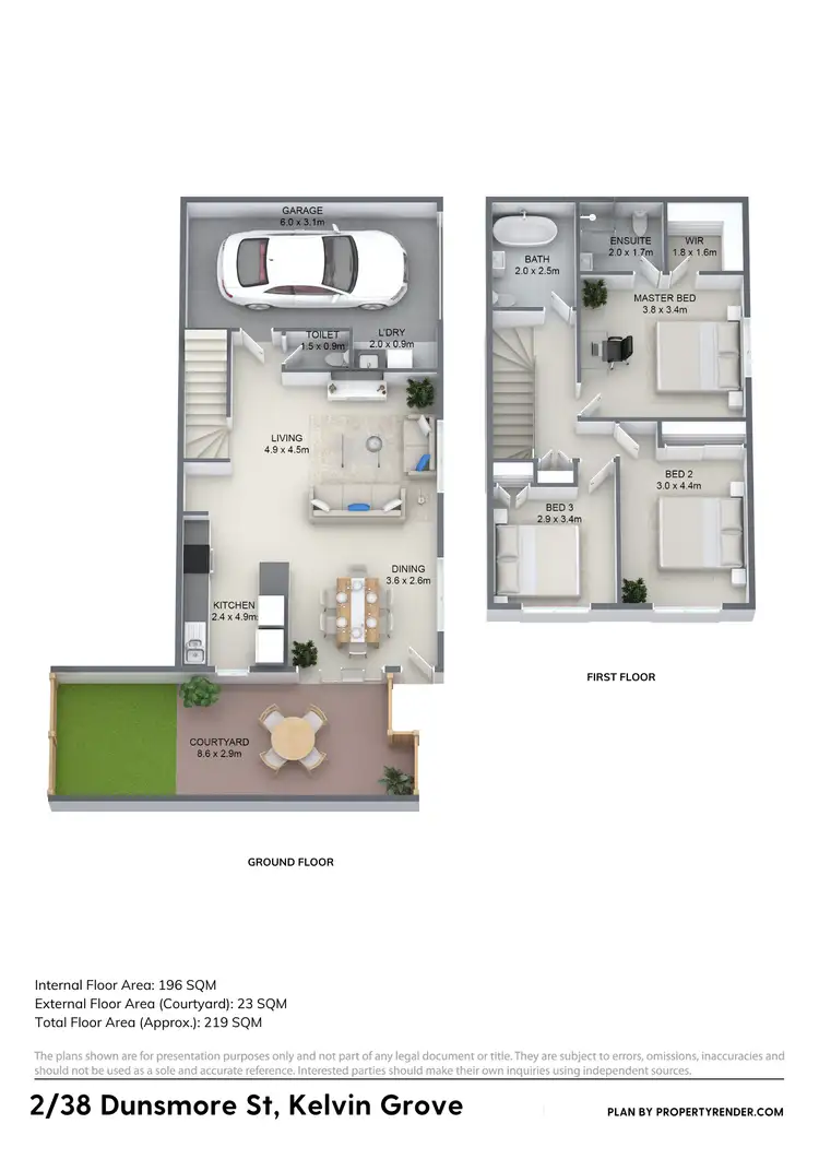 Floorplan of Homely townhouse listing, 2/38 Dunsmore Street, Kelvin Grove QLD 4059