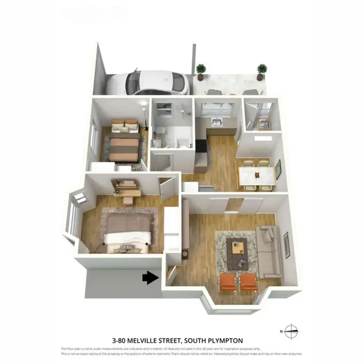 Floorplan of Homely unit listing, 3/80 Melville Street, South Plympton SA 5038