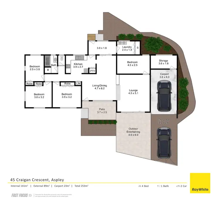 Floorplan of Homely house listing, 45 Craigan Crescent, Aspley QLD 4034