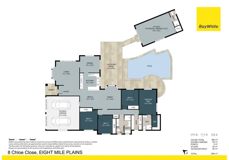 Floorplan of Homely house listing, 8 Chloe Close, Eight Mile Plains QLD 4113