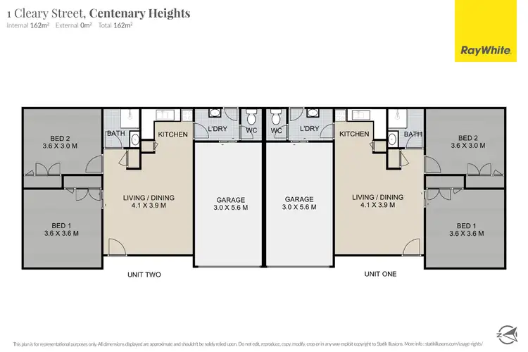 Floorplan of Homely unit listing, 1 & 2/1 Cleary Street, Centenary Heights QLD 4350