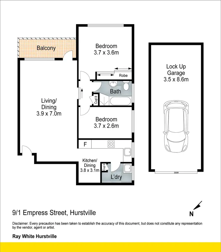 Floorplan of Homely apartment listing, 9/1 Empress Street, Hurstville NSW 2220