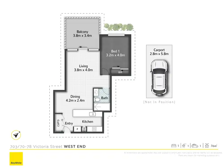 Floorplan of Homely apartment listing, 703/70-78 Victoria Street, West End QLD 4101