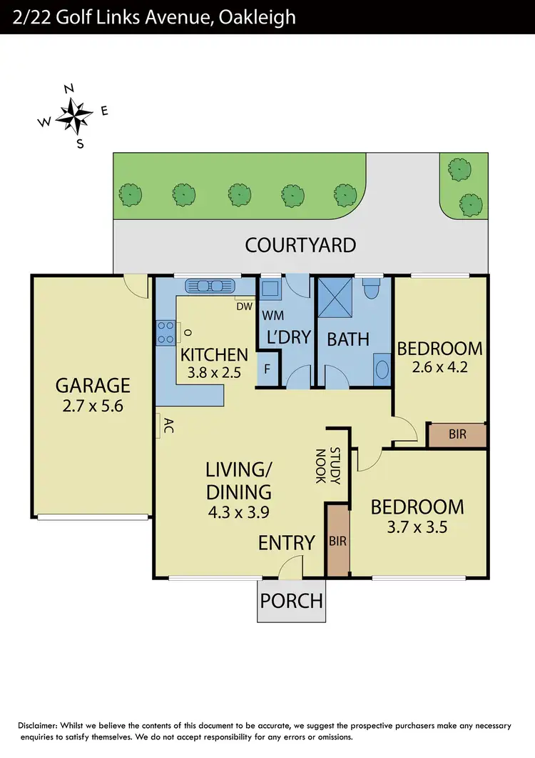 Floorplan of Homely unit listing, 2/22 Golf Links Avenue, Oakleigh VIC 3166