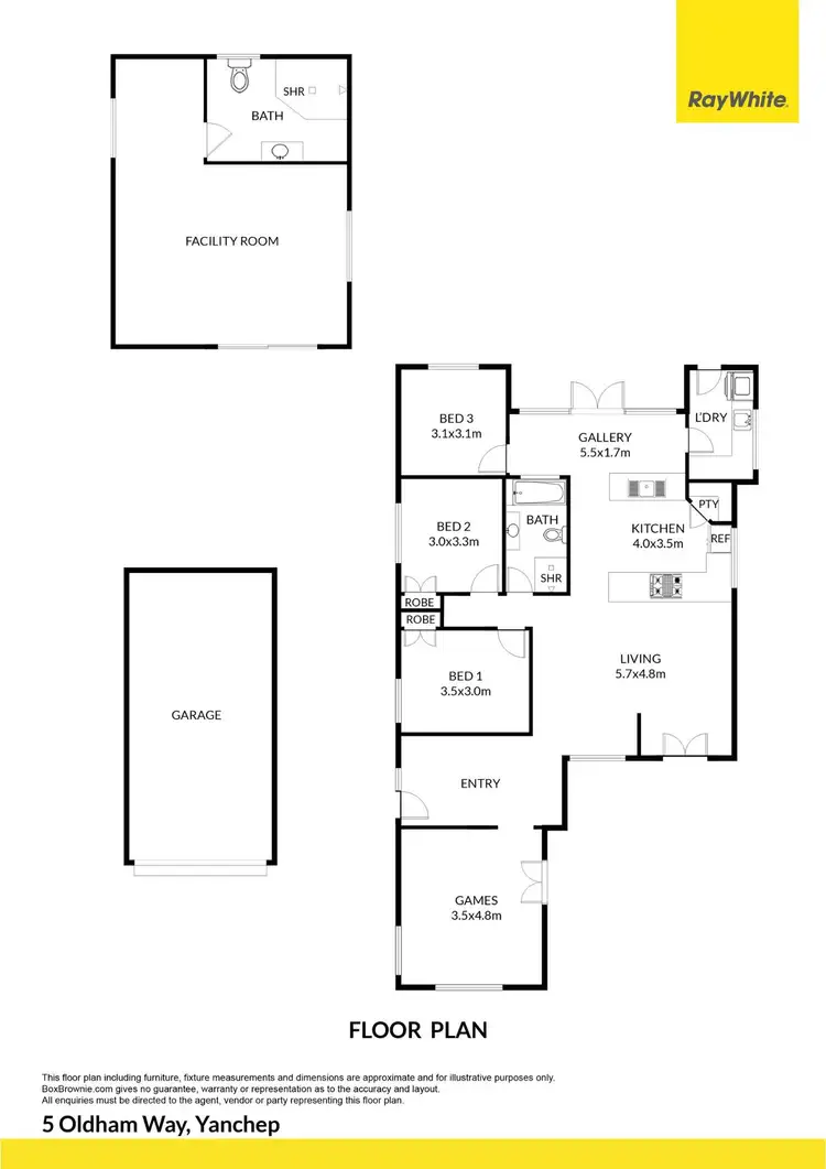 Floorplan of Homely house listing, 5 Oldham Way, Yanchep WA 6035
