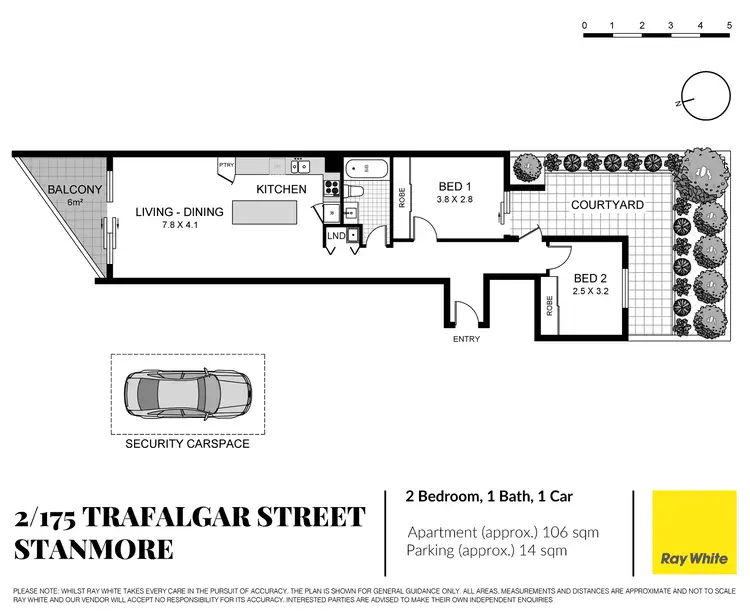 Floorplan of Homely apartment listing, 2/175-183 Trafalgar Street, Stanmore NSW 2048