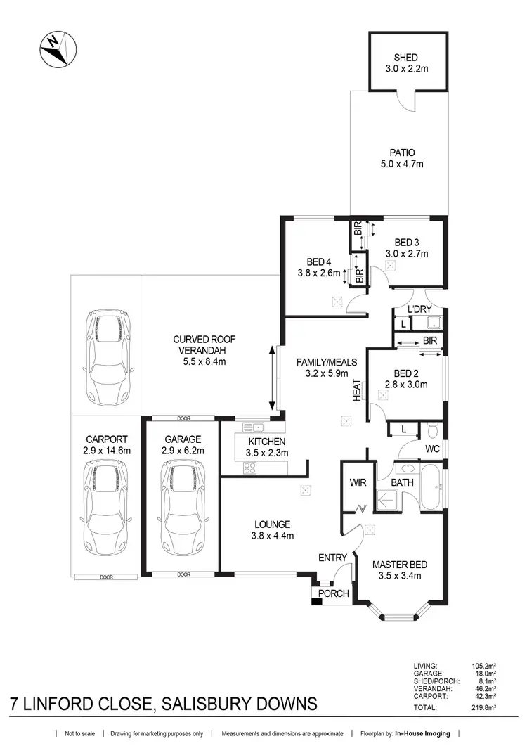 Floorplan of Homely house listing, 7 Linford Close, Salisbury Downs SA 5108