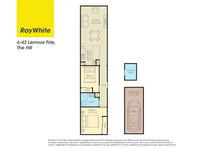 Floorplan of Homely unit listing, 6/42 Lemnos Parade, The Hill NSW 2300