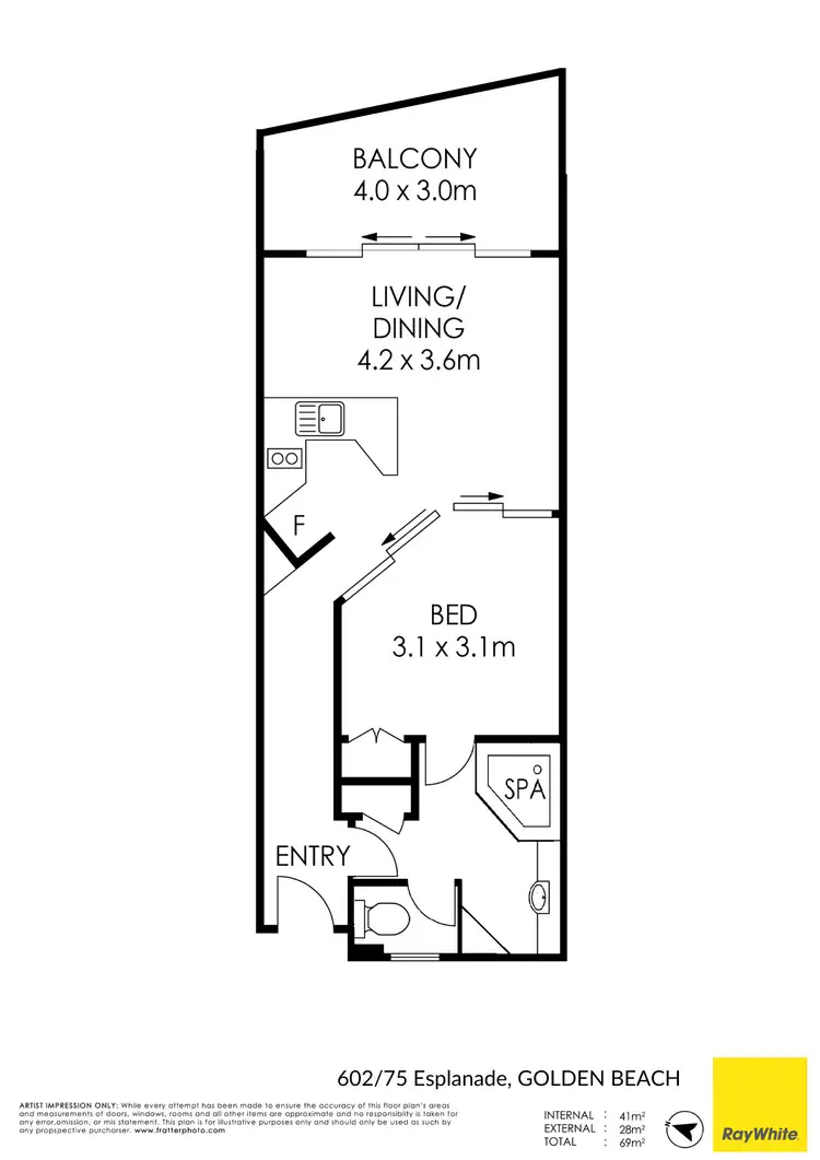 Floorplan of Homely unit listing, Unit 602/75 Esplanade, Golden Beach QLD 4551