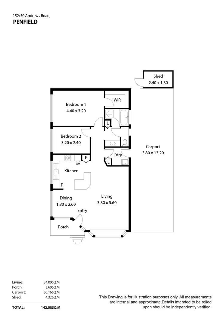 Floorplan of Homely unit listing, 152/50 Andrews Road, Penfield SA 5121