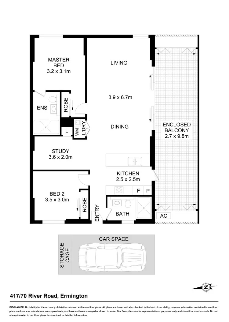 Floorplan of Homely apartment listing, 417/70 River Road, Ermington NSW 2115