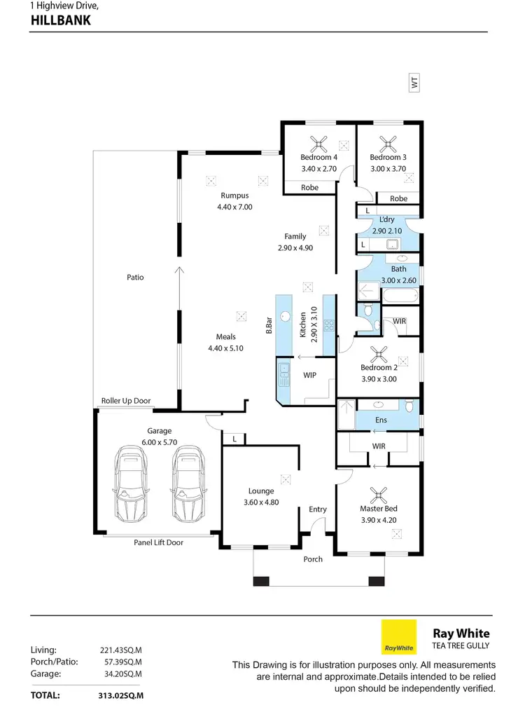 Floorplan of Homely house listing, 1 Highview Drive, Hillbank SA 5112