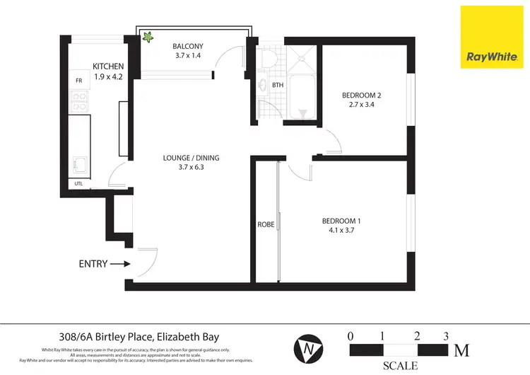 Floorplan of Homely apartment listing, 308/6A Birtley Place, Elizabeth Bay NSW 2011