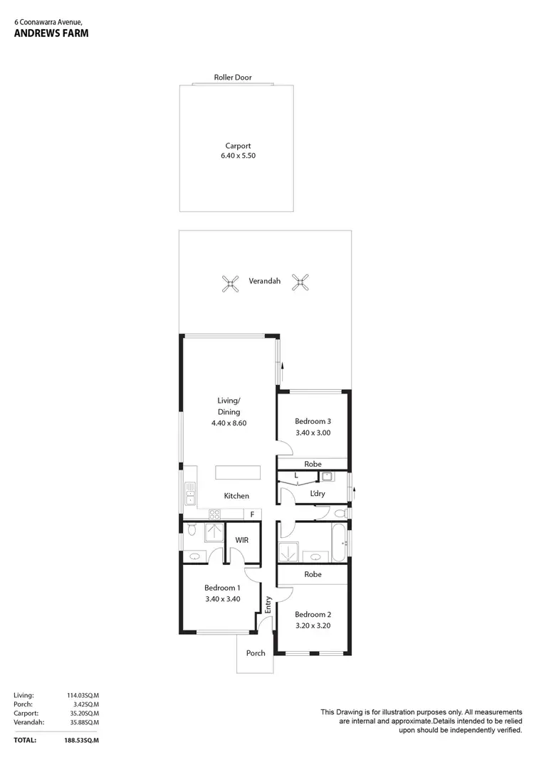 Floorplan of Homely house listing, 6 Coonawarra Avenue, Andrews Farm SA 5114
