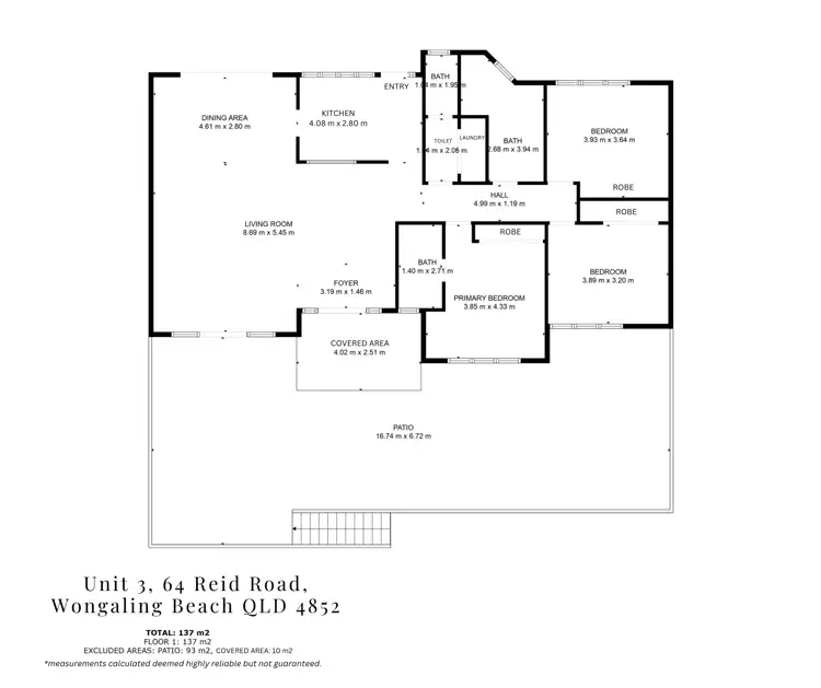 Floorplan of Homely apartment listing, 3/64-68 Reid Road, Wongaling Beach QLD 4852