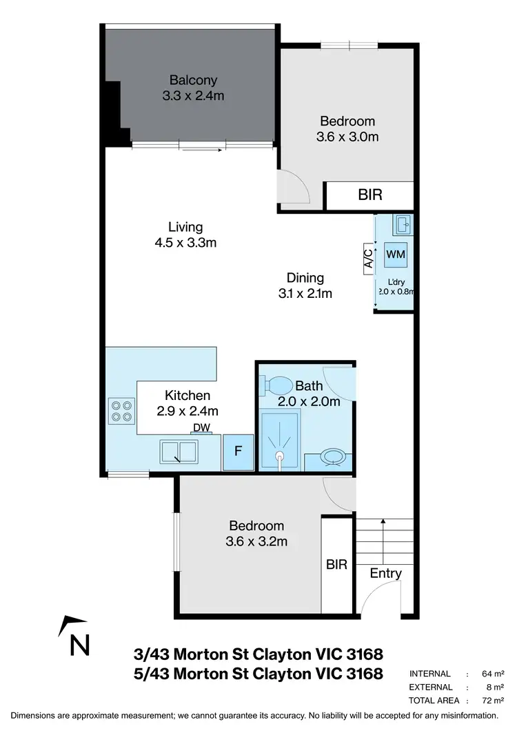 Floorplan of Homely unit listing, 1/43 Morton Street, Clayton VIC 3168