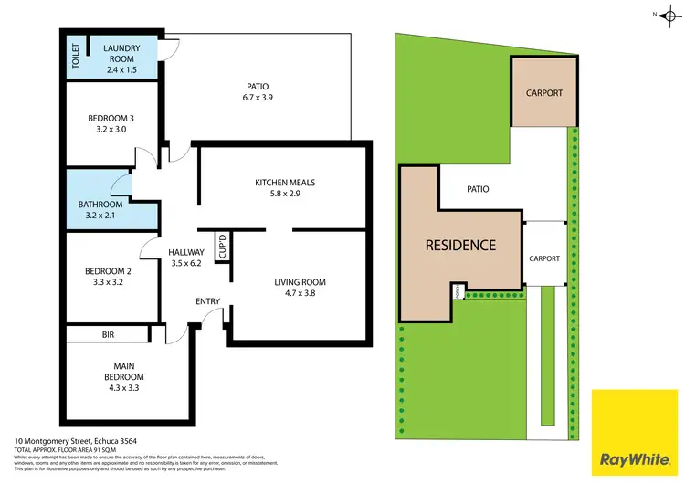 Floorplan of Homely house listing, 10 Montgomery Street, Echuca VIC 3564