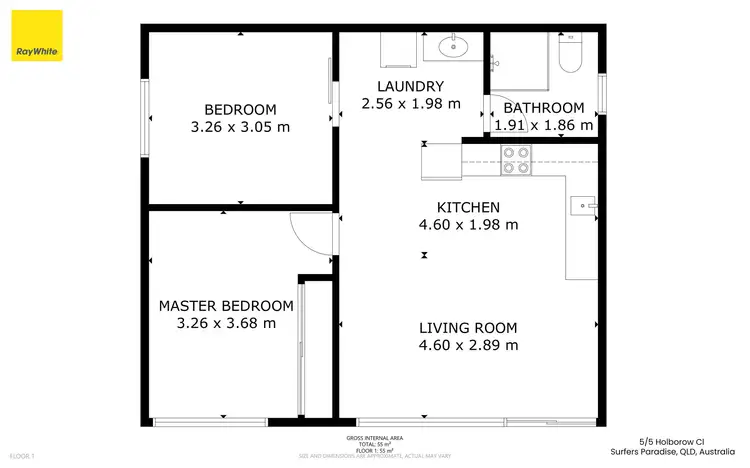 Floorplan of Homely apartment listing, 5/5 Holborow Close, Surfers Paradise QLD 4217