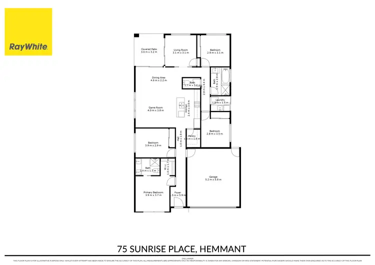 Floorplan of Homely house listing, 75 Sunrise Place, Hemmant QLD 4174