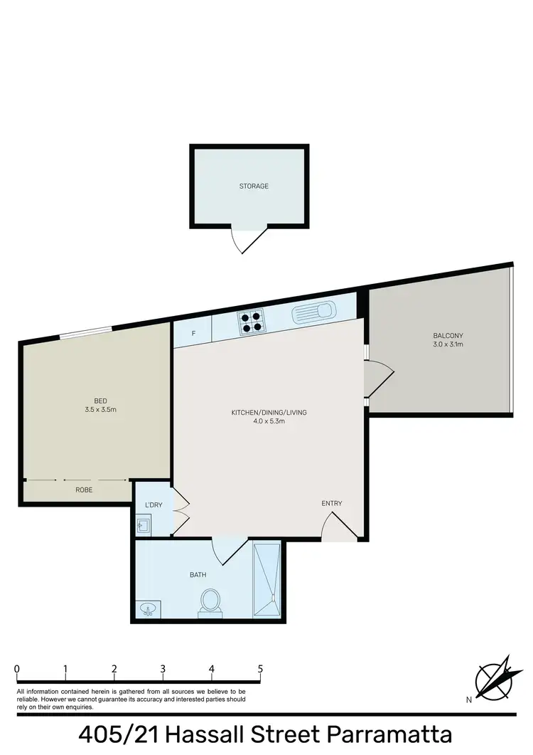 Floorplan of Homely apartment listing, 405/21 Hassall Street, Parramatta NSW 2150