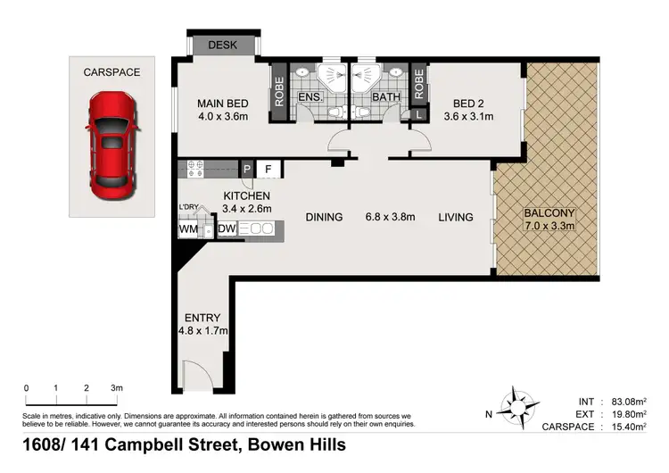 Floorplan of Homely apartment listing, 1608/141 Campbell Street, Bowen Hills QLD 4006