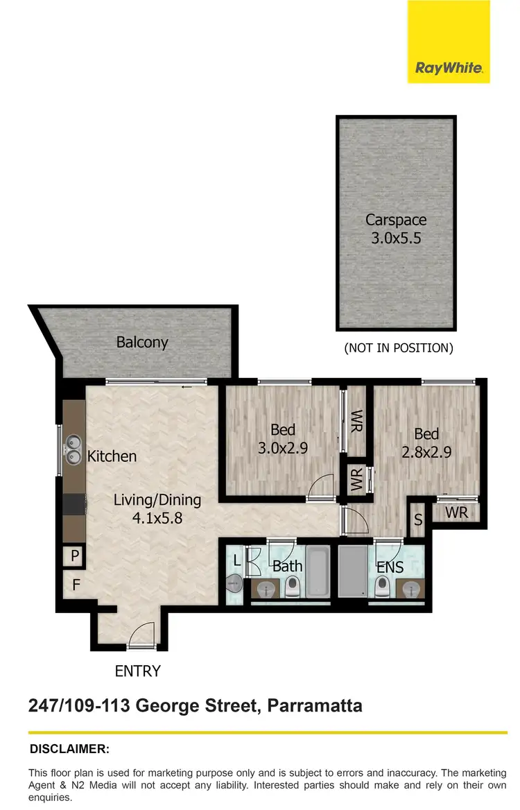 Floorplan of Homely apartment listing, 247/109-113 George Street, Parramatta NSW 2150