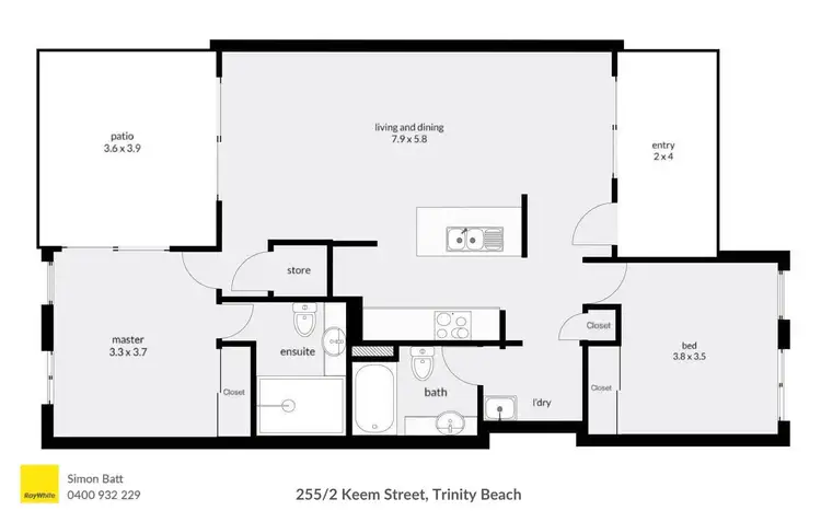 Floorplan of Homely unit listing, 255/2 Keem Street, Trinity Beach QLD 4879