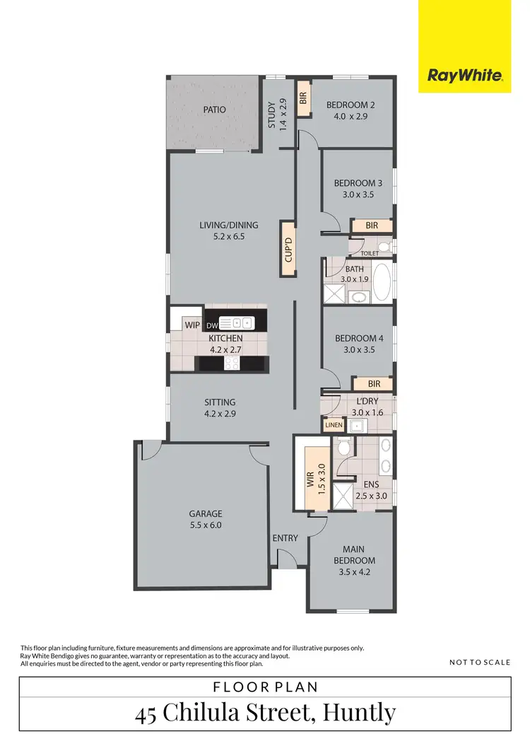 Floorplan of Homely house listing, 45 Chilula Street, Huntly VIC 3551