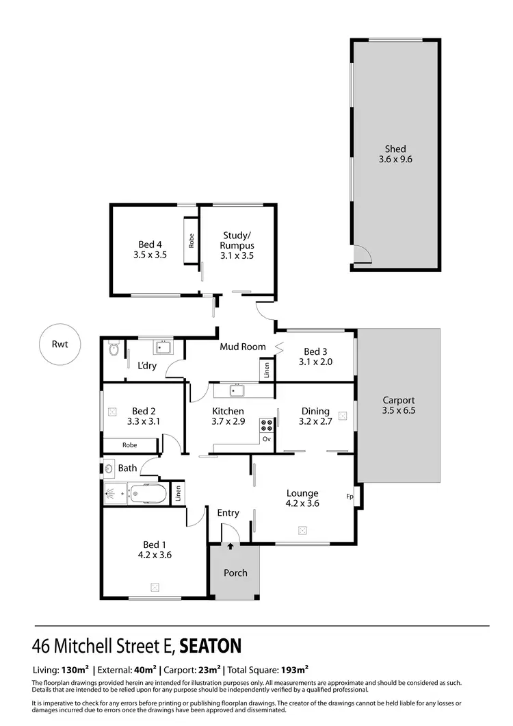 Floorplan of Homely house listing, 46 Mitchell Street East, Seaton SA 5023