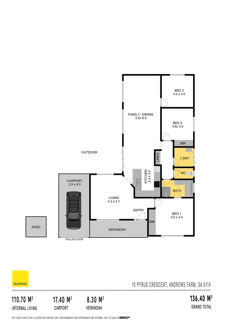 Floorplan of Homely house listing, 15 Pyrus Crescent, Andrews Farm SA 5114