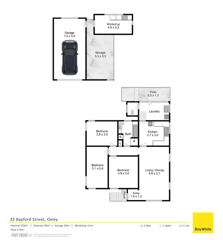 Floorplan of Homely house listing, 32 Bayford Street, Oxley QLD 4075