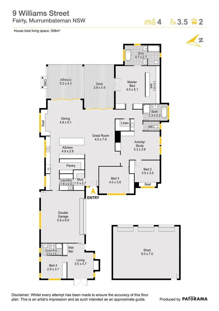 Floorplan of Homely house listing, 9 William Street, Murrumbateman NSW 2582