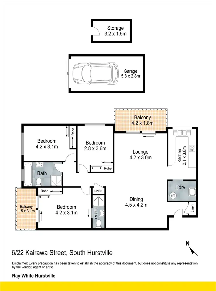 Floorplan of Homely unit listing, 6/22 Kairawa Street, South Hurstville NSW 2221