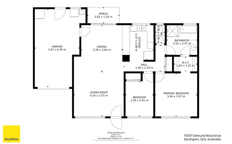 Floorplan of Homely villa listing, 75/97 Edmund Rice Drive, Southport QLD 4215