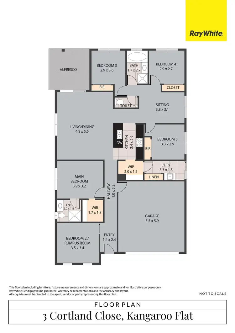 Floorplan of Homely house listing, 3 Cortland Close, Kangaroo Flat VIC 3555