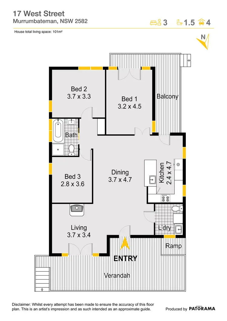 Floorplan of Homely house listing, 17 West Street, Murrumbateman NSW 2582