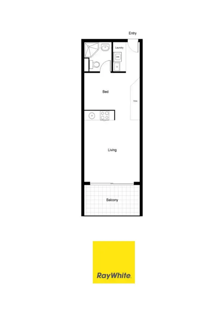 Floorplan of Homely studio listing, 219/508 Riley Street, Surry Hills NSW 2010