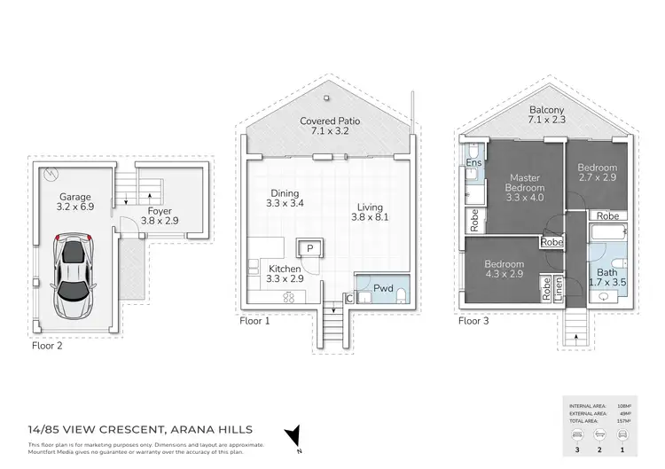 Floorplan of Homely townhouse listing, 14/85 View Crescent, Arana Hills QLD 4054