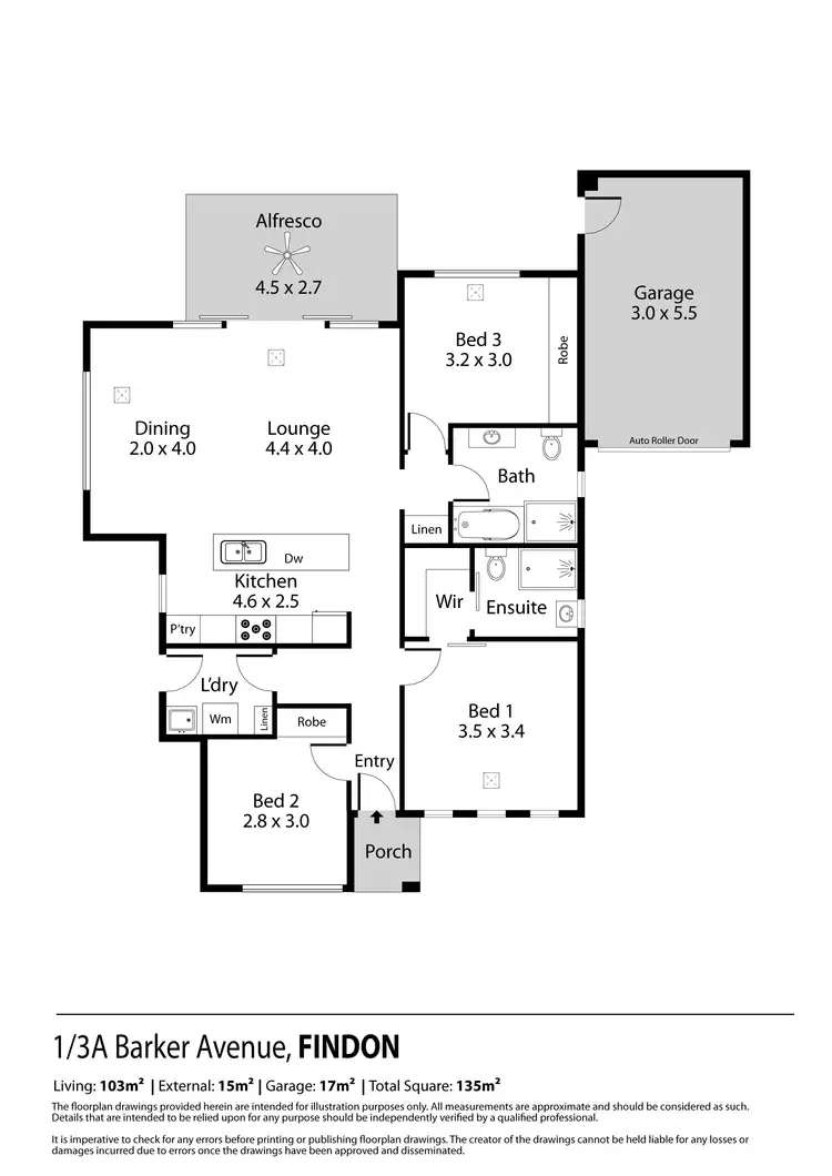 Floorplan of Homely house listing, 1/3A Barker Avenue, Findon SA 5023