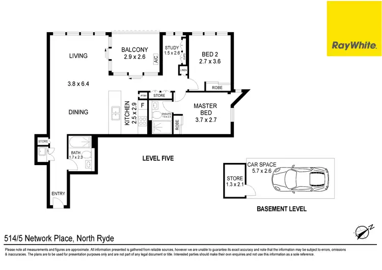 Floorplan of Homely unit listing, 514/5 Network Place, North Ryde NSW 2113