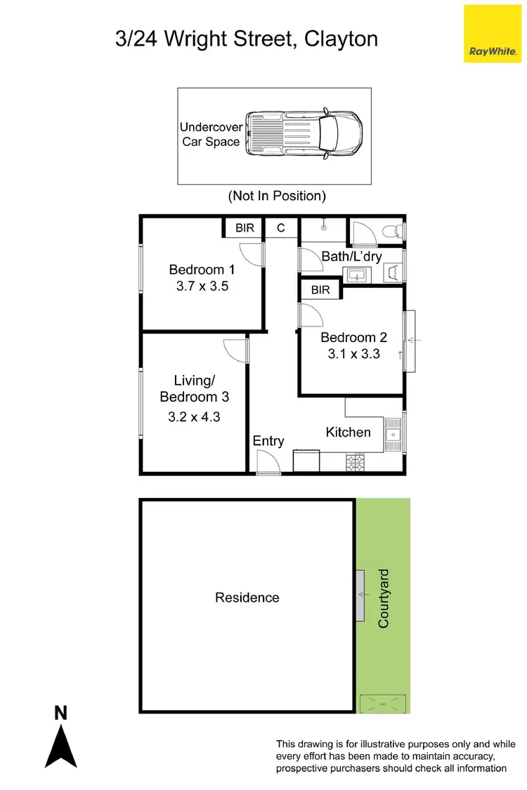 Floorplan of Homely apartment listing, 3/24 Wright Street, Clayton VIC 3168