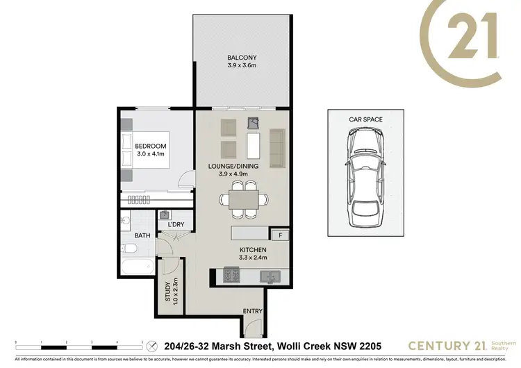 Floorplan of Homely apartment listing, 204/26-32 Marsh Street, Wolli Creek NSW 2205