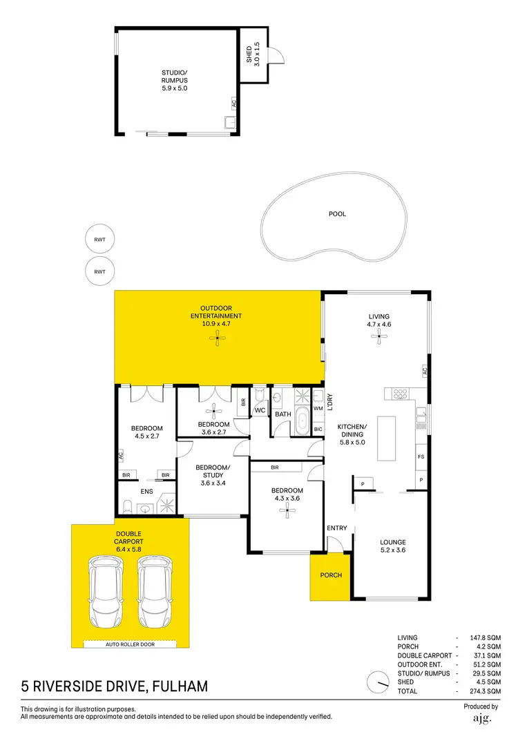 Floorplan of Homely house listing, 5 Riverside Drive, Fulham SA 5024