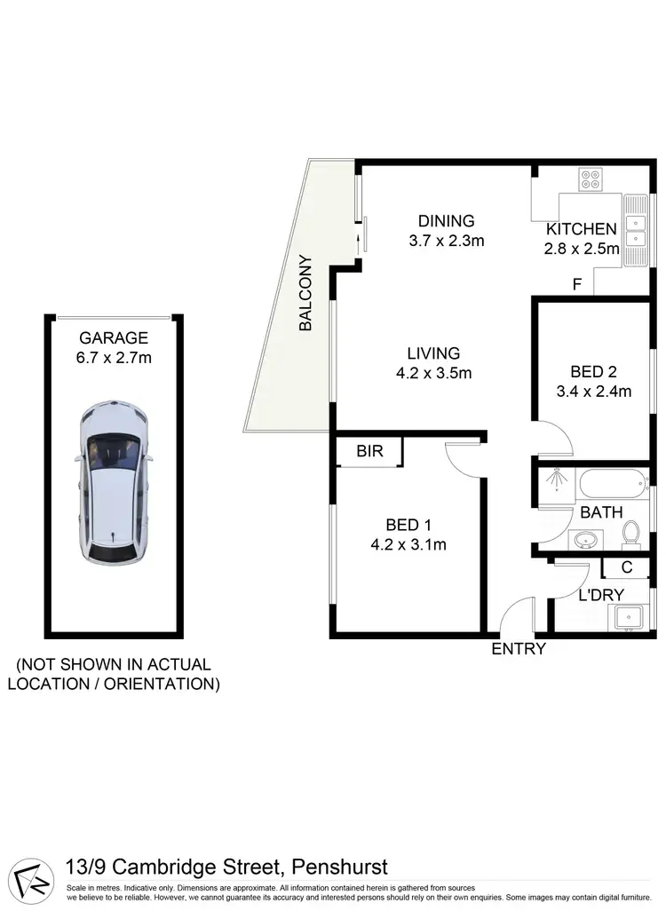 Floorplan of Homely unit listing, 13/9 Cambridge Street, Penshurst NSW 2222