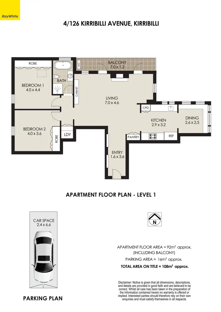 Floorplan of Homely apartment listing, 4/126 Kirribilli Avenue, Kirribilli NSW 2061