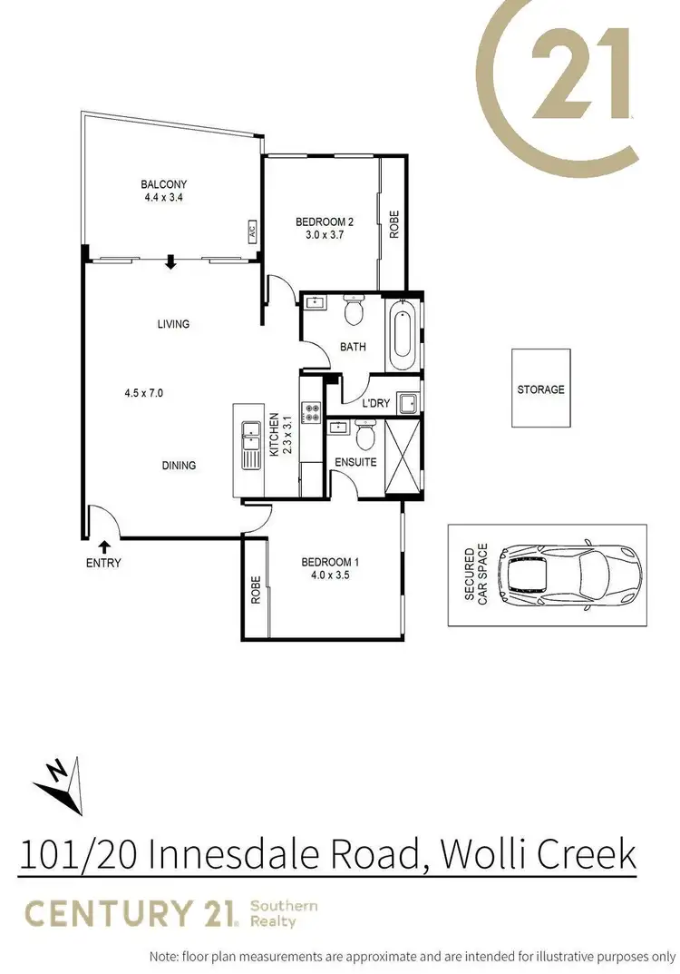 Floorplan of Homely apartment listing, B101/22-26 Innesdale Road, Wolli Creek NSW 2205