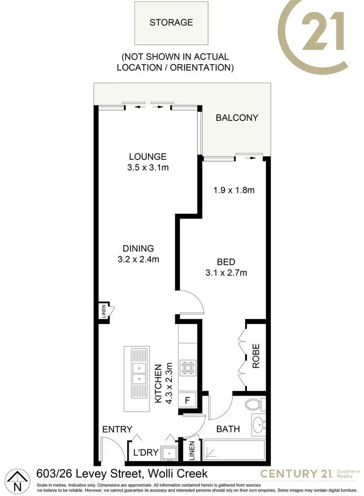 Floorplan of Homely apartment listing, 603/26 Levey Street, Wolli Creek NSW 2205