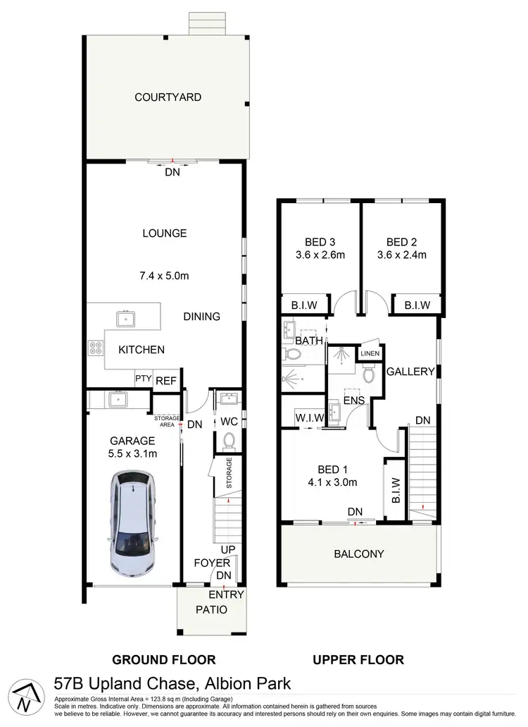 Floorplan of Homely semi-detached listing, 57B Upland Chase, Albion Park NSW 2527