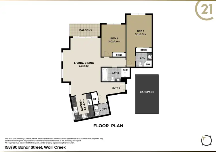 Floorplan of Homely apartment listing, 158/90 Bonar Street, Wolli Creek NSW 2205
