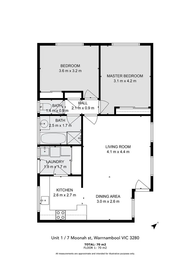 Floorplan of Homely house listing, 1/7 Moonah Street, Warrnambool VIC 3280